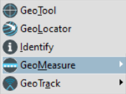 The GeoPDF toolbar, with five menu items--GeoTool, GeoLocator, Identify, GeoMeasure, and GeoTrack