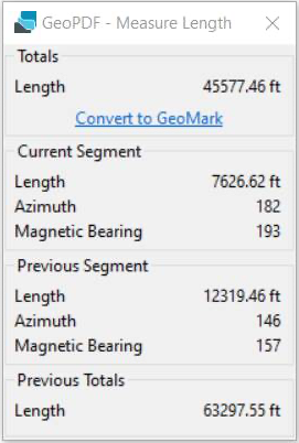 The Measure Length info box