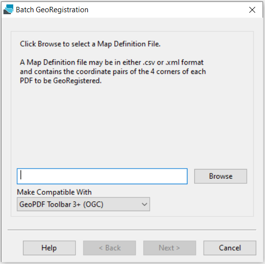 The Batch GeoRegistartion box
